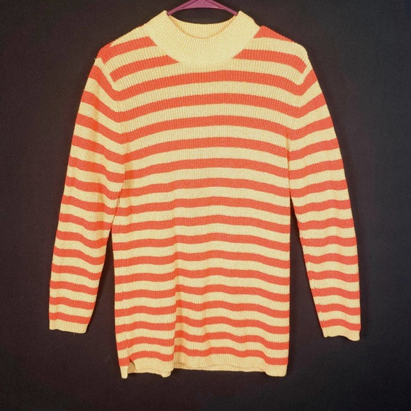 Bechamel vintage Striped Red and Gold sweater size small - Picture 1 of 7